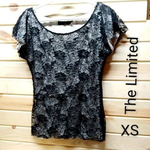The Limited layered top with sheer black lace, XS